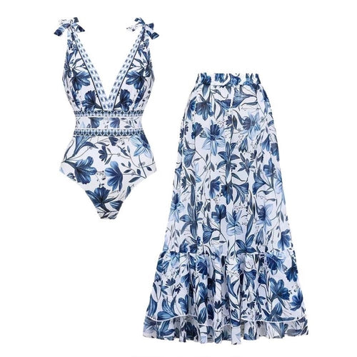 Set Floral bleu