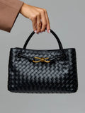 Sac Tressé Anneaux Noir — Atelier Cinéa