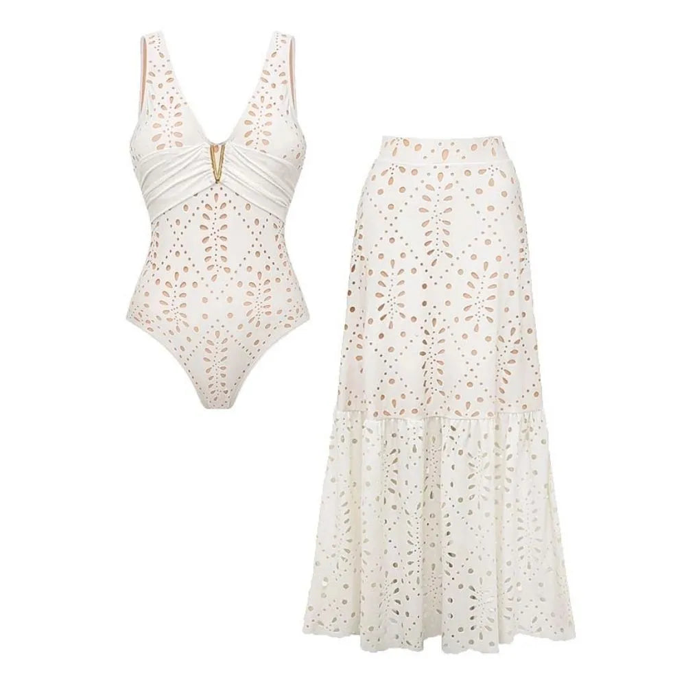 English embroidery set - white