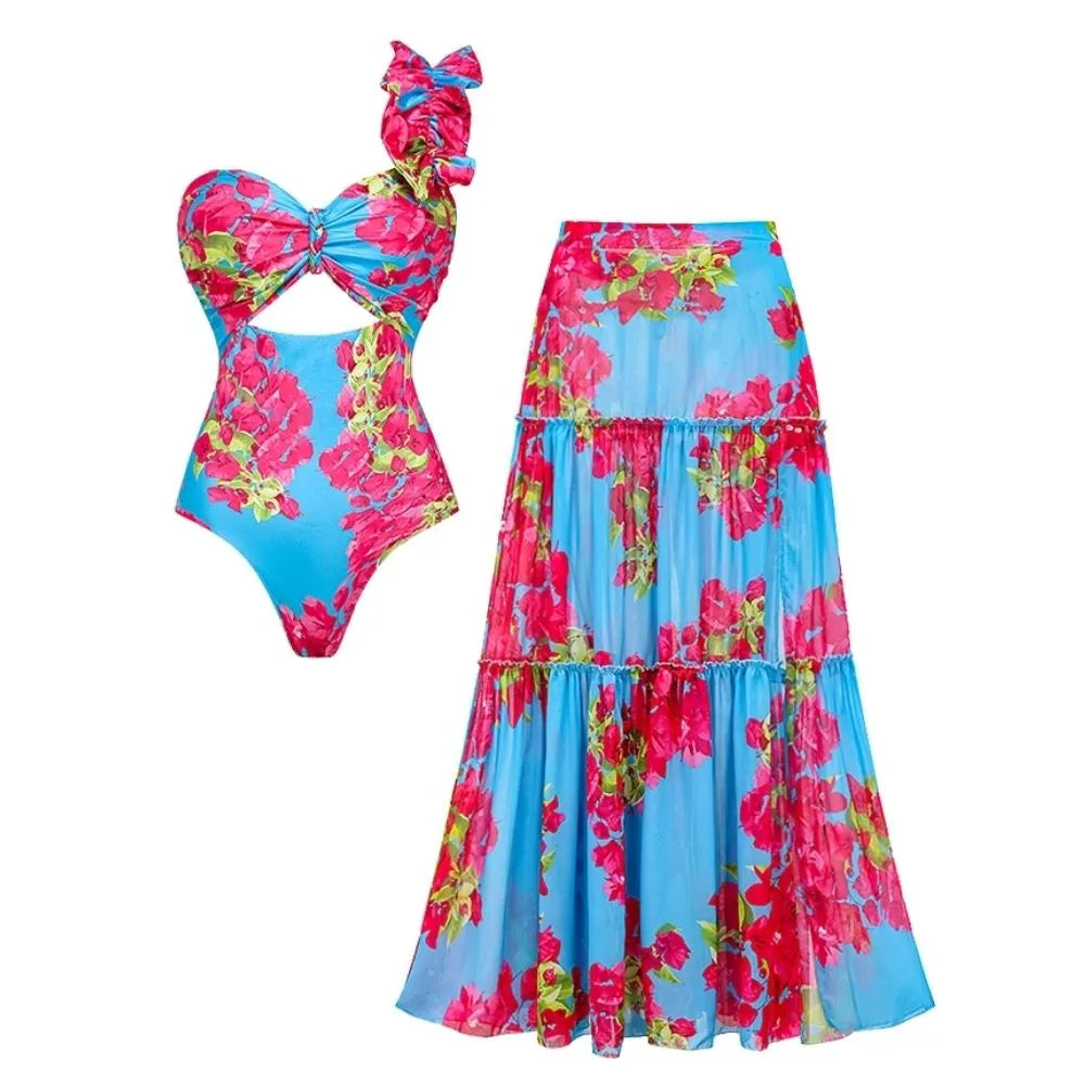 Set Floral Turquoise & Fuchsia