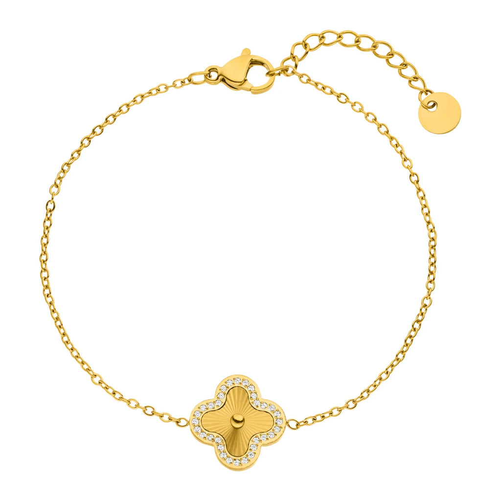 Clover Zircon Chain Bracelet